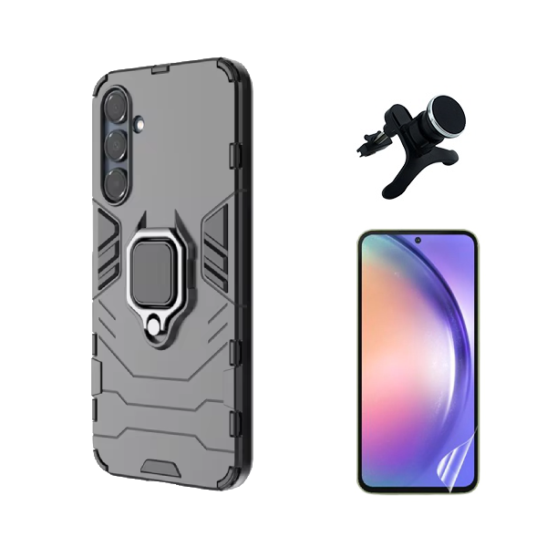 Kit Película Hydrogel Frente + Capa Military + Suporte Reforçado PHONECARE Para Samsung Galaxy A26 5G - Preto