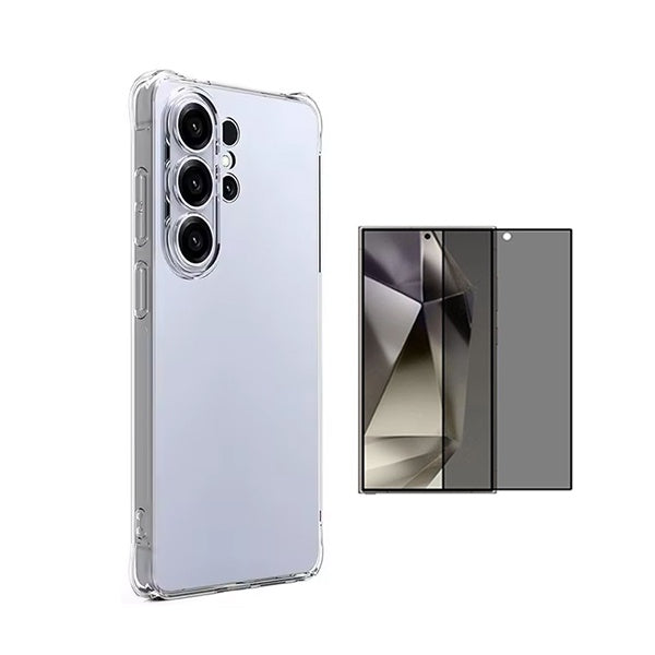 Kit Capa Superprotect Anti-Shock + Película de Vidro Anti-Spy PHONECARE Para Samsung Galaxy S26 Ultra - Transparente
