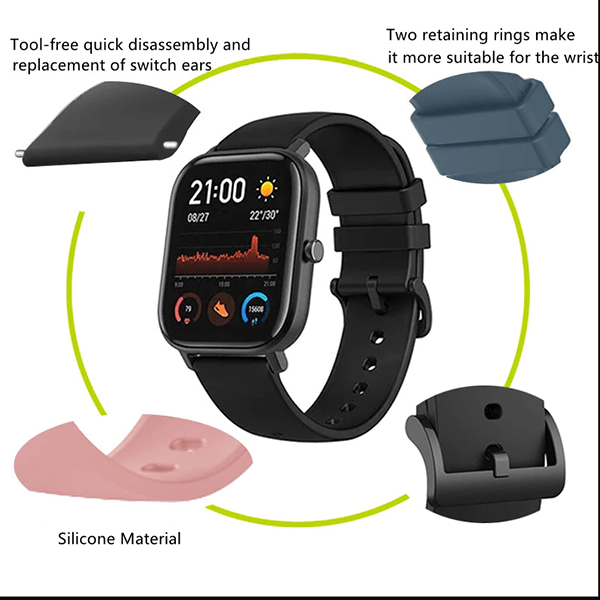 Bracelete Smoothsilicone Com Fivela PHONECARE Para Honor Watch 5 Pro - Azul Escuro