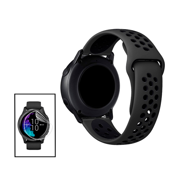 Kit Bracelete SportyStyle + Película de Vivoactive 3 Music - Preto / Preto