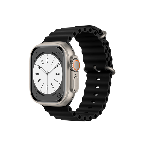 Bracelete Silicone Ocean Waves para Apple Watch SE 3 - 44mm - Preto