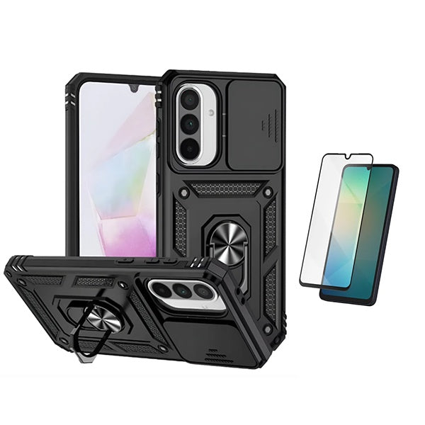 Kit Vidro + Capa Magnetic Slide Window PHONECARE Para Samsung Galaxy A17 4G - Preto