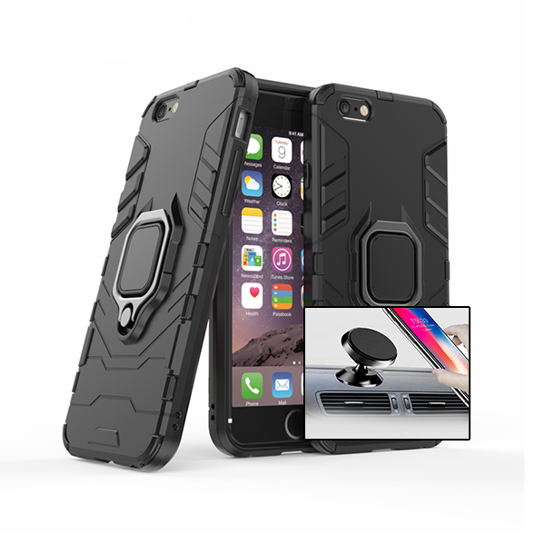 Kit Suporte Magnético de Carro + Capa 3X1 Military Defender para Apple iPhone 6 Plus / 6S Plus