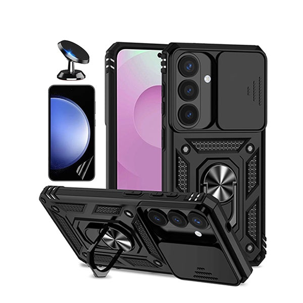 Kit Película Hydrogel Frente + Capa Magnetic Slide Window + Suporte Magnético PHONECARE Para Samsung Galaxy S26 - Preto