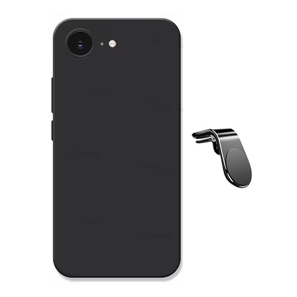 Kit Suporte L + Capa Silicone Líquido PHONECARE Para Apple iPhone 17e - Preto