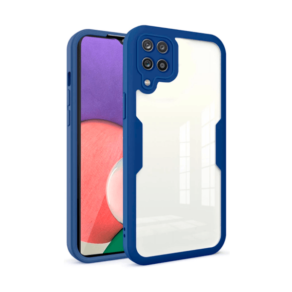 Capa Anti-Crash 360 Protection á Prova de Choque Frente e Verso para Samsung Galaxy A22 - Azul Escuro