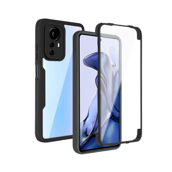 Capa Anti-Crash 360 Protection á Prova de Choque Frente e Verso para Xiaomi 12 Pro - Preto