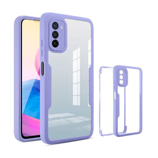 Capa Anti-Crash 360 Protection á Prova de Choque Frente e Verso para Xiaomi Poco X3 - Roxo