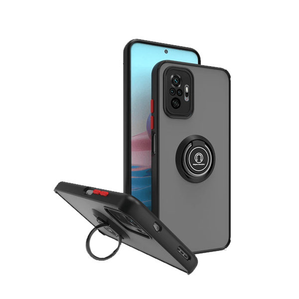 Capa Magnetic Ring Anti Choque Camera Protection para Xiaomi Redmi Note 10 Pro - Preto