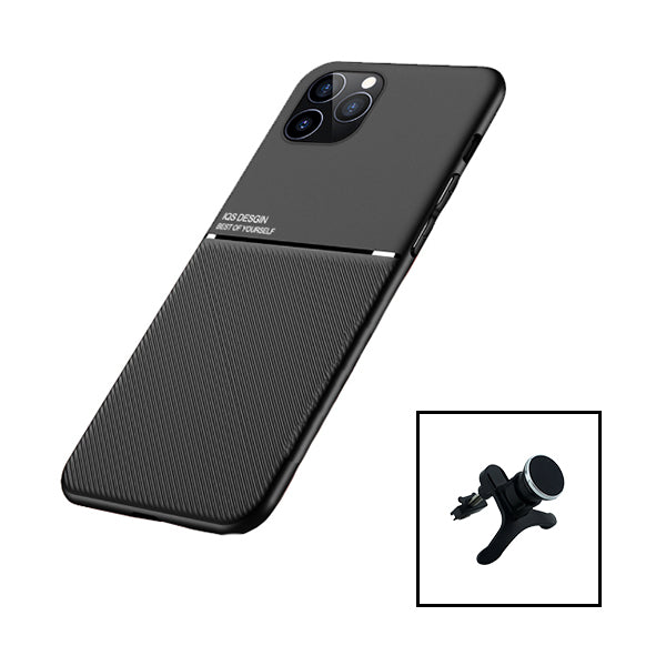Kit Capa Magnetic Lux + Suporte Magnético de Carro Reforçado para Xiaomi Redmi Note 12R - Preto