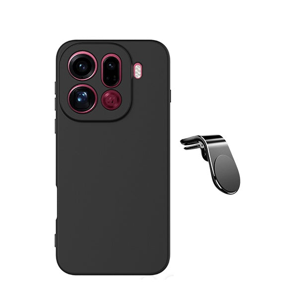 Kit Suporte L + Capa Silicone Líquido PHONECARE Para Oppo Find X9 Pro - Preto