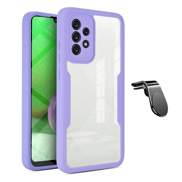 Kit Capa Anti-Crash 360 Protection + Suporte Magnético L Phonecare Para Samsung Galaxy A13 - Roxo