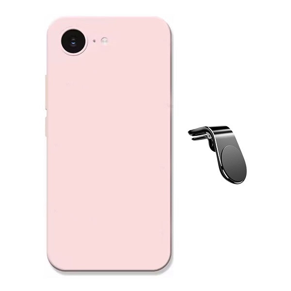 Kit Suporte L + Capa Silicone Líquido PHONECARE Para Apple iPhone 17e - Rosa