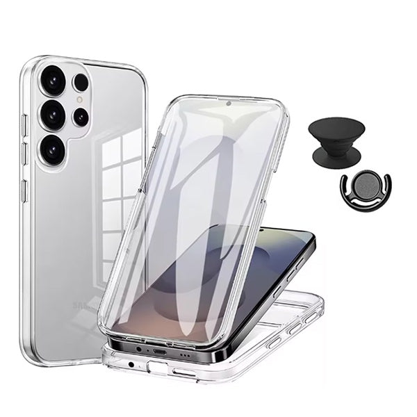 Kit Capa 360° Impact Protection + 1 Gripholder + 1 Suporte PHONECARE Para Samsung Galaxy S26 Ultra - Transparente/Preto