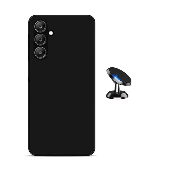 Kit Suporte Magnético + Capa Silicone Líquido PHONECARE Para Samsung Galaxy A17 5G - Preto