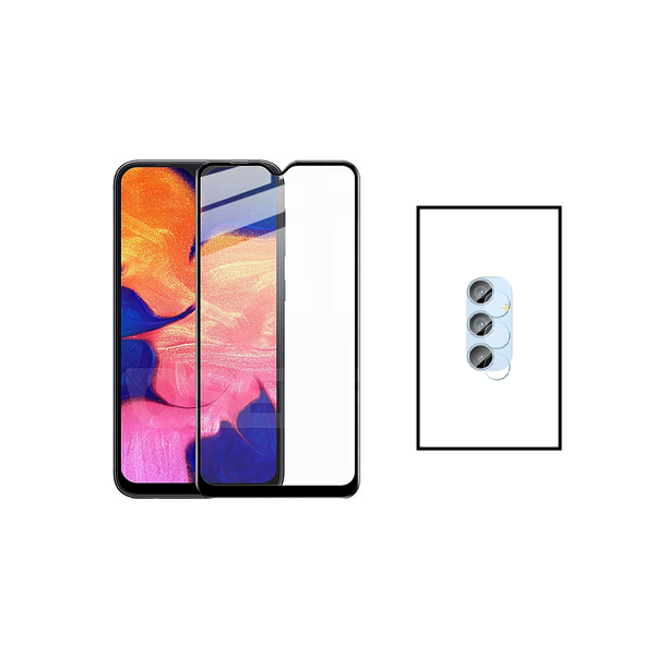 Kit Película de Camara Traseira + Vidro Premium Full Cover para Samsung Galaxy A34 5G - Transparente/Preto