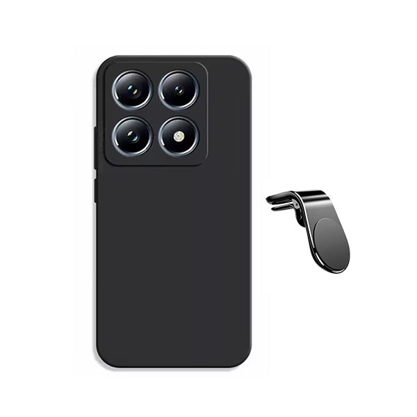 Kit Suporte L + Capa Silicone Líquido PHONECARE Para Xiaomi 15T 5G - Preto