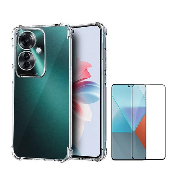 Kit Capa SuperProtect Anti-Shock + Vidro Premium Full Cover para Oppo Reno11 F - Transparente