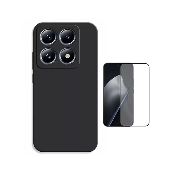 Kit Vidro Temperado + Capa Silicone Líquido PHONECARE Para Xiaomi 15T 5G - Preto