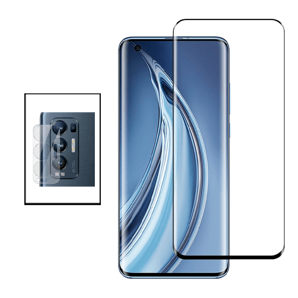 Kit Película de Camara Traseira + Vidro Premium Full Cover para Oppo Find X3 Neo