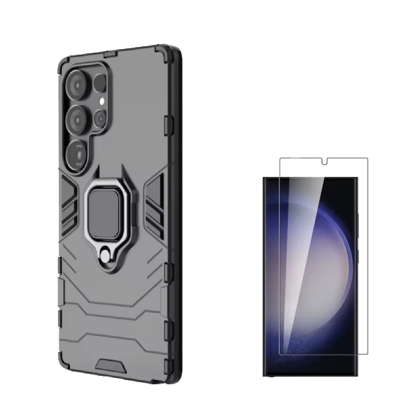 Kit Vidro Clearglass + Capa Military PHONECARE Para Samsung Galaxy S25 Ultra - Preto