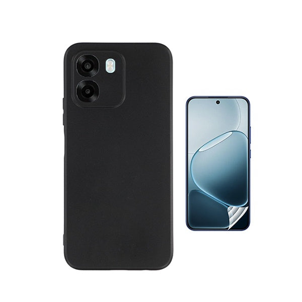 Kit Película Hydrogel Frente + Capa Silicone Líquido PHONECARE Para Oppo A6 - Preto