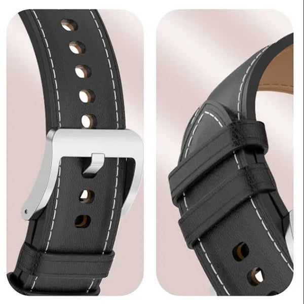 Bracelete Premium Siliconleather PHONECARE Para Honor Watch 5 Pro - Preto