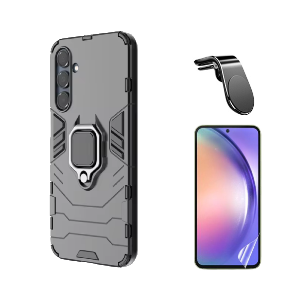 Kit Película Hydrogel Frente + Capa Military + Suporte L PHONECARE Para Samsung Galaxy A36 5G - Preto