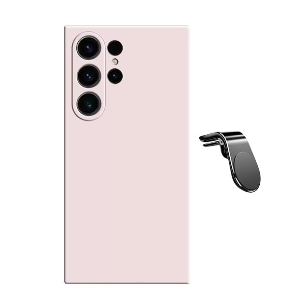 Kit Suporte L + Capa Silicone Líquido Phonecare Para Samsung Galaxy S25 Ultra - Rosa