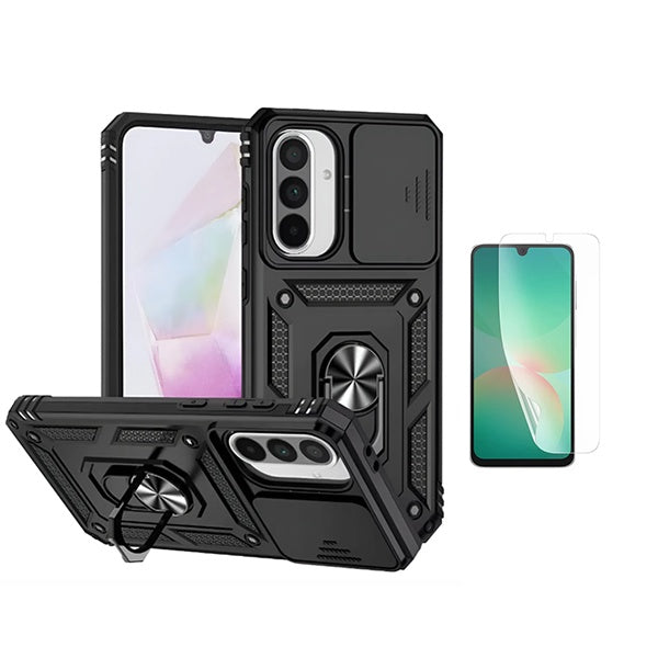 Kit Película Hydrogel Frente + Capa Magnetic Slide Window PHONECARE Para Samsung Galaxy A17 5G - Preto