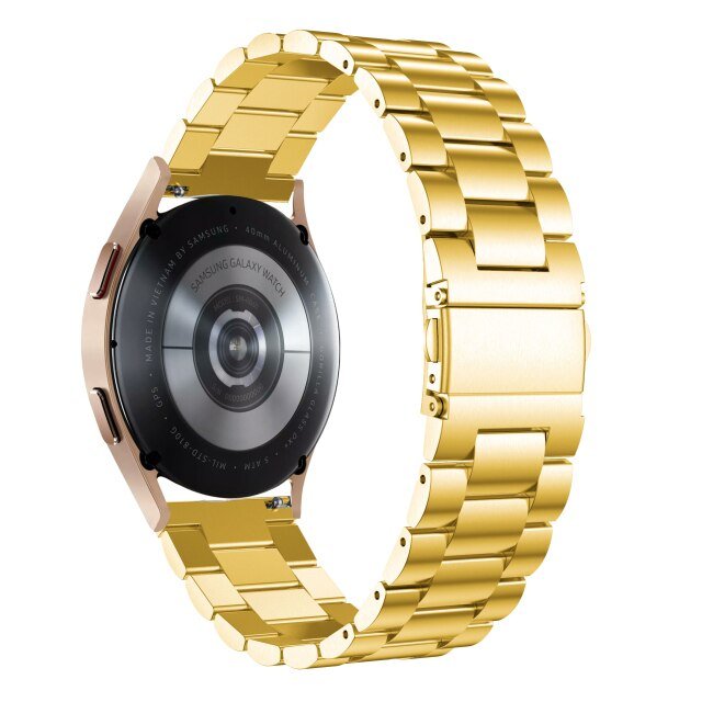 Bracelete Aço Stainless Lux + Ferramenta para Samsung Galaxy Watch4 Bluetooth - 42mm - Ouro