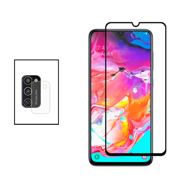 Kit Película de Camara Traseira + Vidro Premium Full Cover para Samsung Galaxy A41