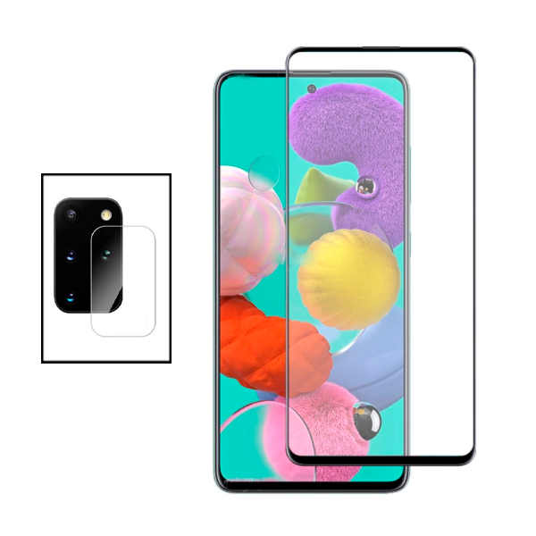 Kit Película de Camara Traseira + Vidro Premium Full Cover para Samsung Galaxy S20 Plus 5G