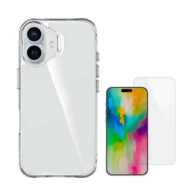 Kit Capa Superprotect Anti-Shock + Película de Vidro Clearglass para Apple iPhone 16 - Transparente