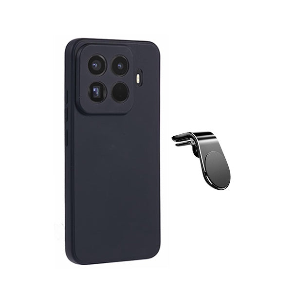 Kit Suporte L + Capa Silicone Líquido PHONECARE Para Xiaomi 15T Pro 5G - Preto