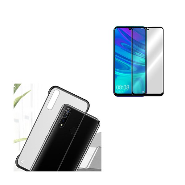 Kit Vidro Premium Full Cover + Capa Invisible Bumper para Huawei Honor 20e