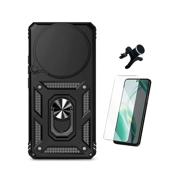 Kit Vidro Clearglass + Capa Magnetic Slide Window + Suporte Magnético Reforçado  PHONECARE Para Xiaomi Redmi Note 15 5G - Preto