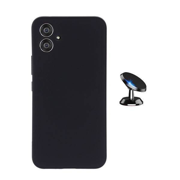 Kit Suporte Magnético + Capa Silicone Líquido Para Samsung Galaxy A06 - Preto