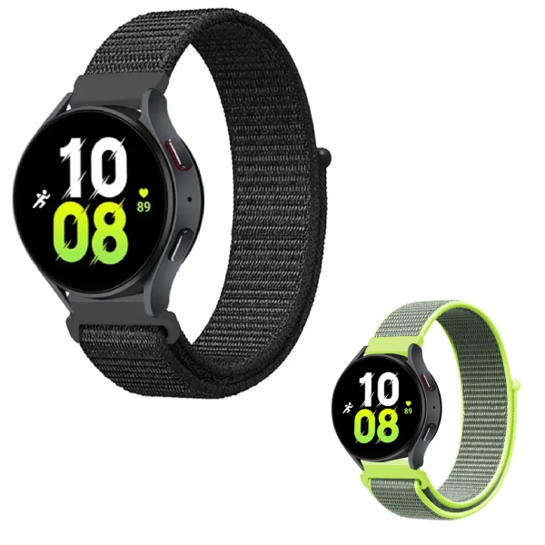 Kit 2x Bracelete Nylonsense Para Amazfit GTR 3 - Preto / Verde Claro
