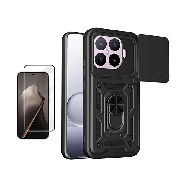 Kit Vidro + Capa Magnetic Slide Window PHONECARE Para Xiaomi 17T 5G - Preto