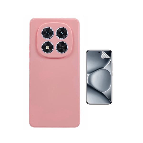 Kit Película Hydrogel Frente + Capa Silicone Líquido PHONECARE Para Xiaomi Poco M8 Pro 5G - Rosa