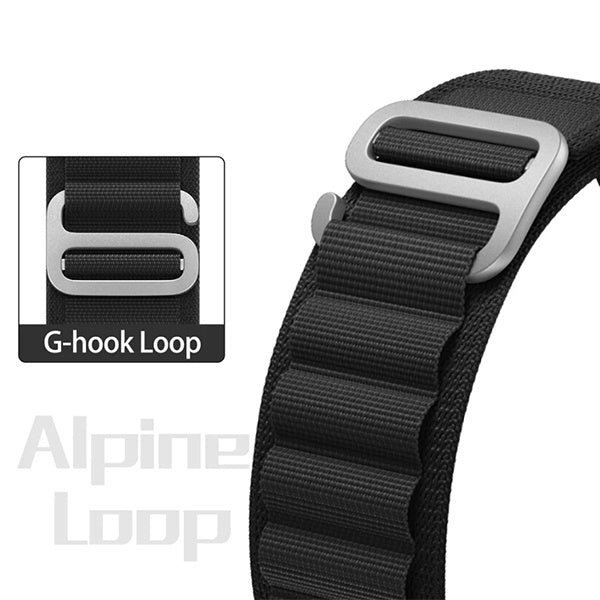 Bracelete Nylonsense Alpine M (Pulso de 145mm a 190mm) PHONECARE Para Garmin Venu 4 - 45 mm - Preto