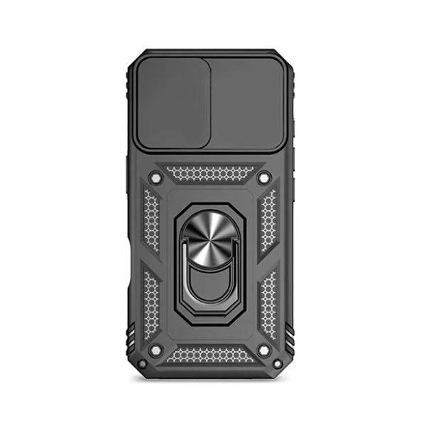 Kit Vidro + Capa Magnetic Slide Window + Suporte Reforçado PHONECARE Para Apple iPhone 17 - Preto