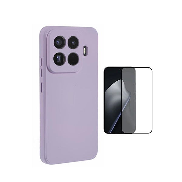 Kit Vidro Temperado + Capa Silicone Líquido PHONECARE Para Xiaomi 15T Pro 5G - Roxo