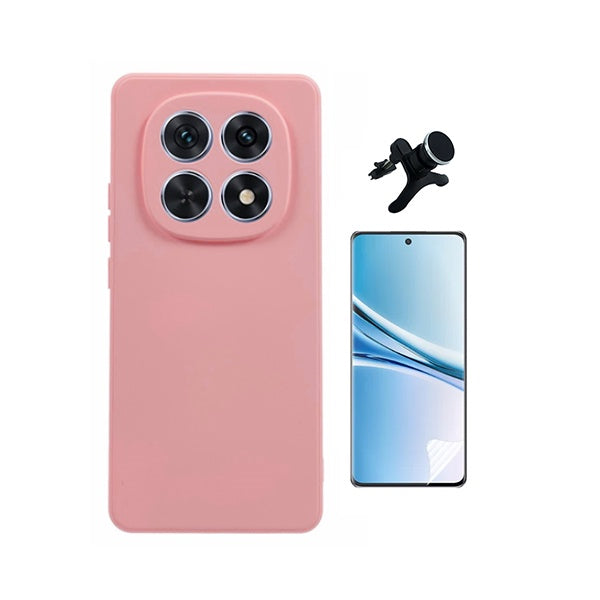Kit Película Hydrogel Frente + Capa Silicone Líquido +  Suporte Reforçado PHONECARE Para Xiaomi Redmi Note 15 4G - Rosa