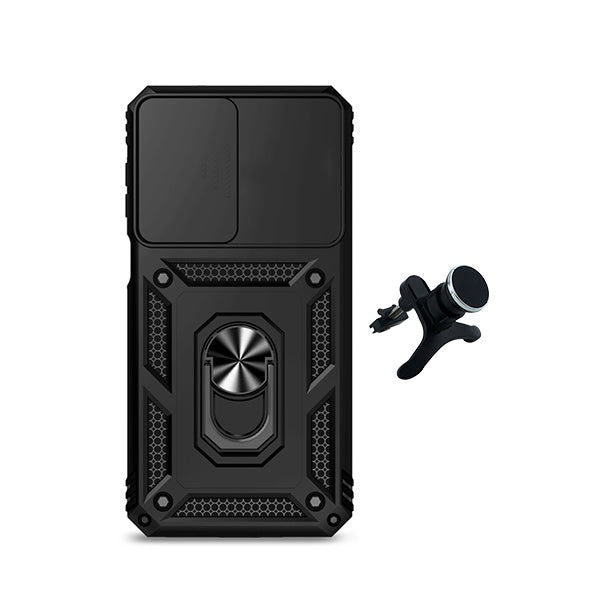 Kit Suporte Reforçado + Capa Magnetic Slide Window PHONECARE Para Samsung Galaxy A27 - Preto