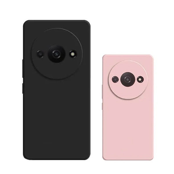 Kit 2x Capa Silicone Líquido Para Xiaomi Redmi A3 - Preto / Rosa
