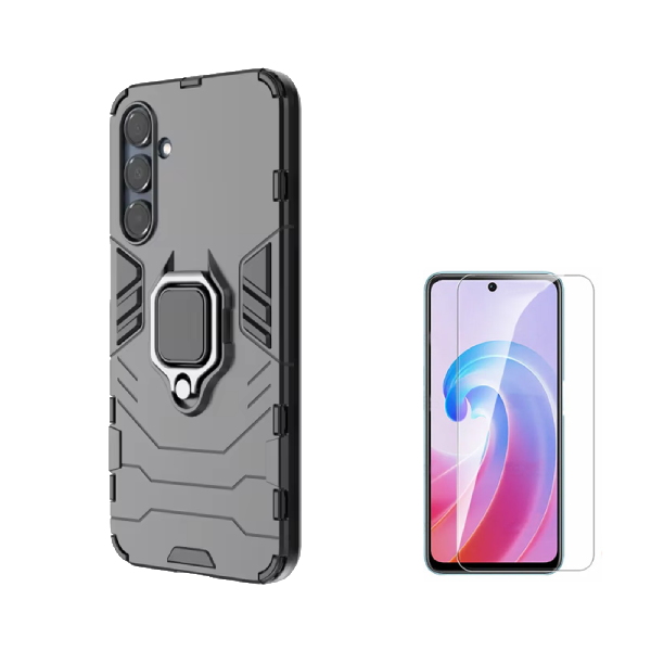 Kit Vidro Clearglass + Capa Military PHONECARE Para Samsung Galaxy A36 5G - Preto