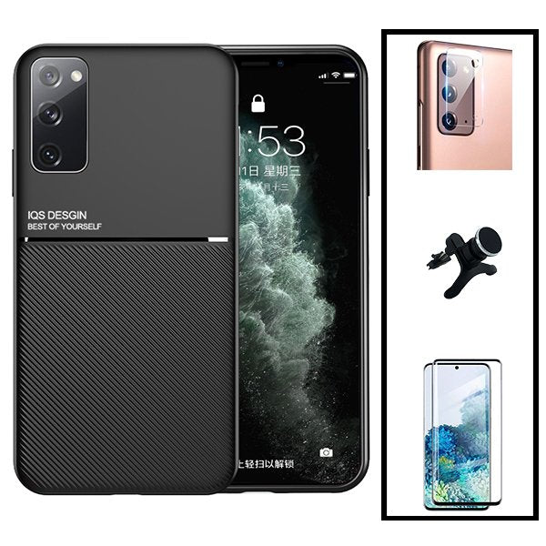 Kit Capa Magnetic Lux + 5D Full Cover + Película de Câmara + Suporte Magnético de Carro Reforçado para Samsung Galaxy Note 20 Ultra 5G