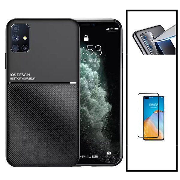 Kit Capa Magnetic Lux + 5D Full Cover + Película de Câmara Traseira para Huawei P40 Pro+
